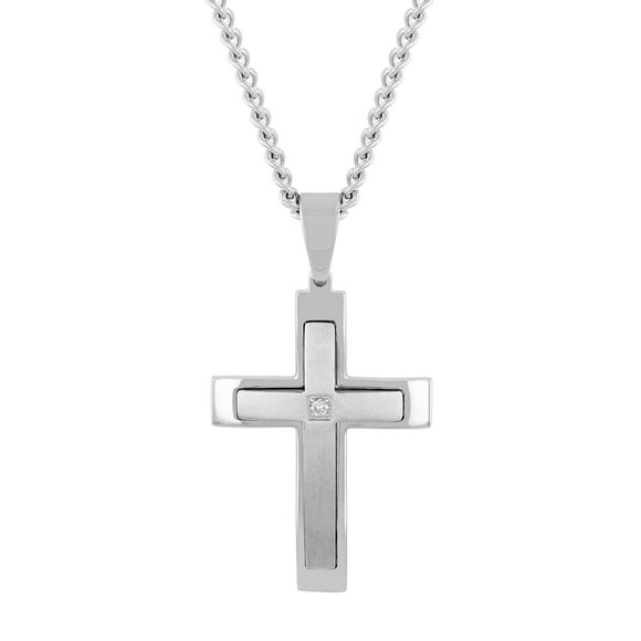 Jewels By Lux 925 Sterling Silver The Covenant of Prayer Unadorned Cross Necklace 